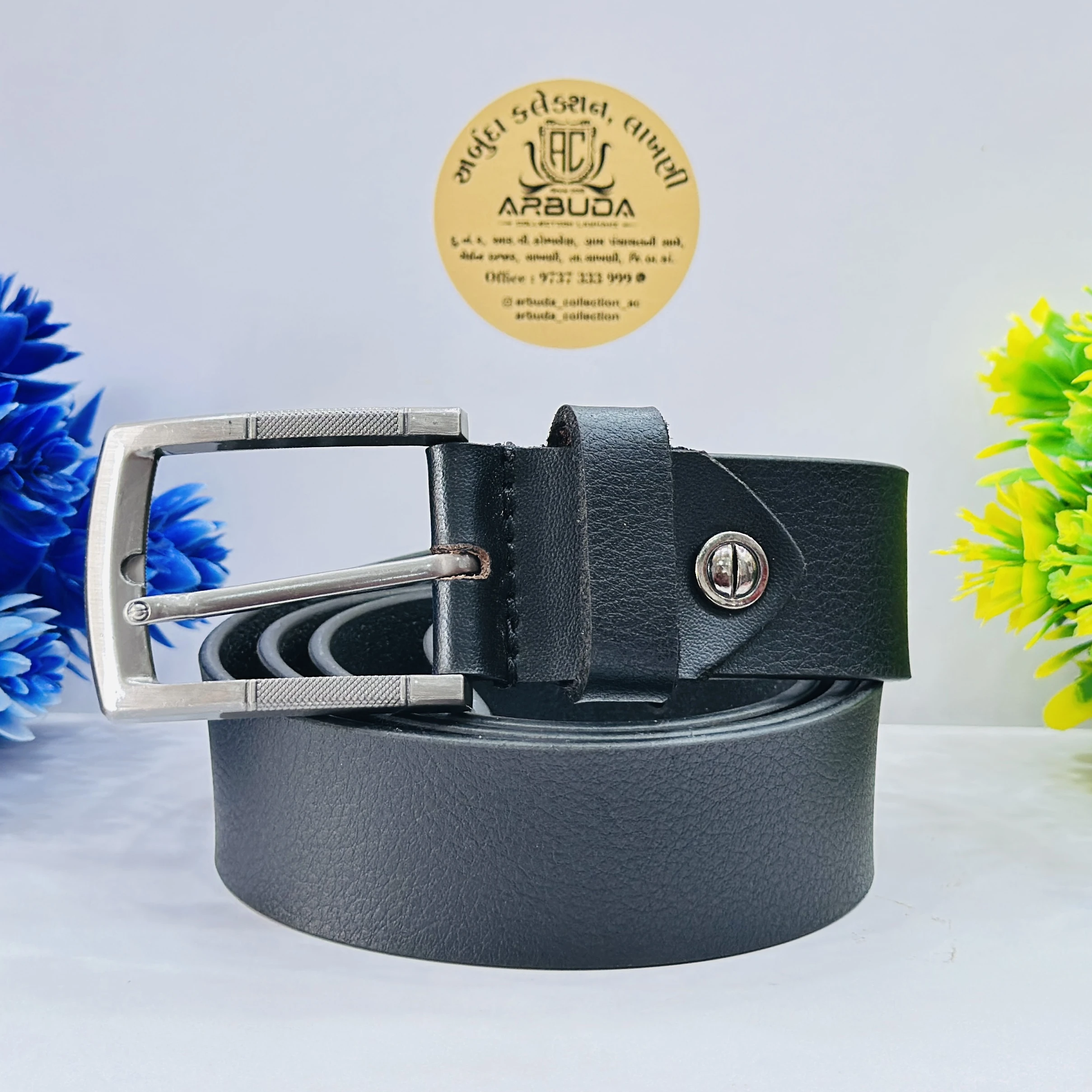Black leather formal belT