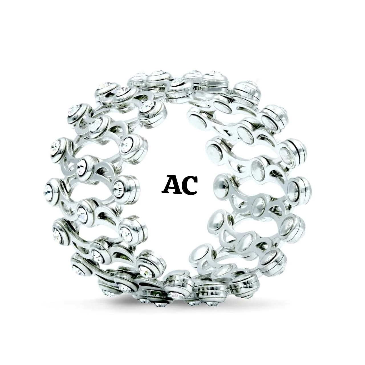 Gold toned, expandable beaded bracelet.