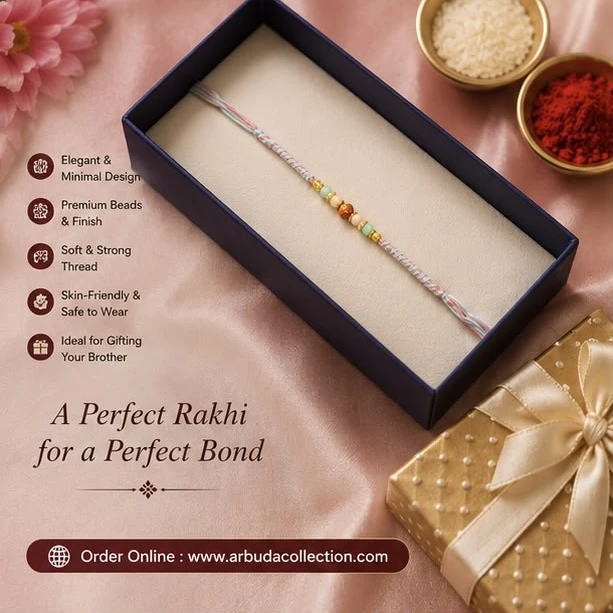 premium minimal beaded rakhi