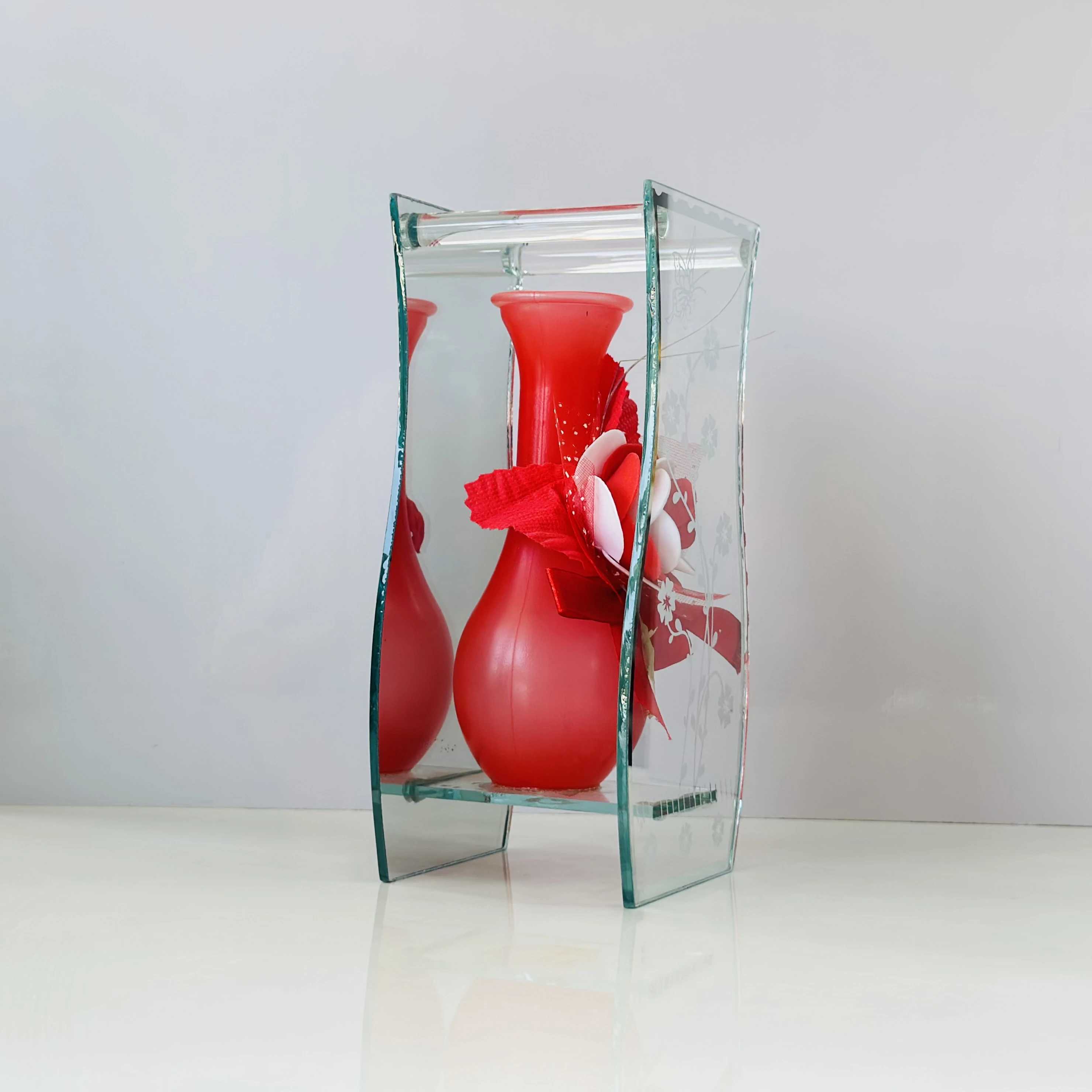 glass bud vase with striking fancy glam detail in blue(SKU-42KU2T)
