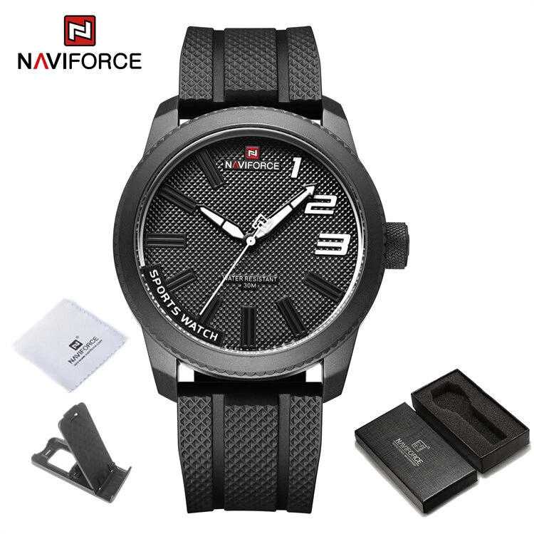 Sport watch with a silicone band and a quartz movement.