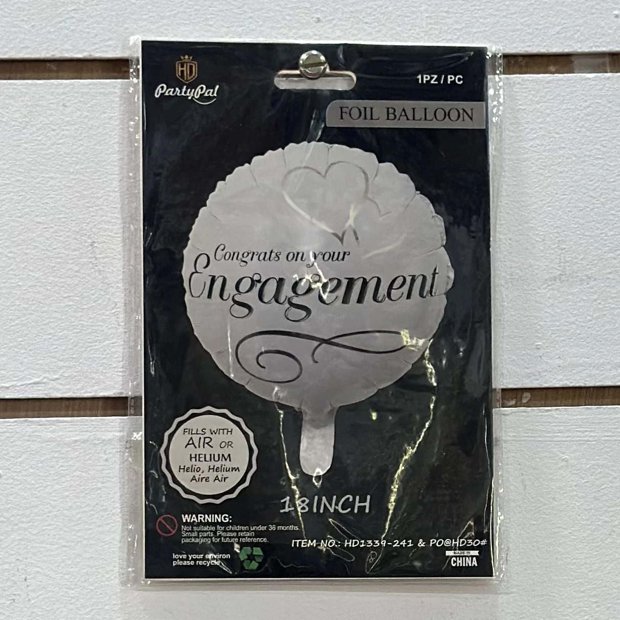 foil balloon for an engagement celebration.