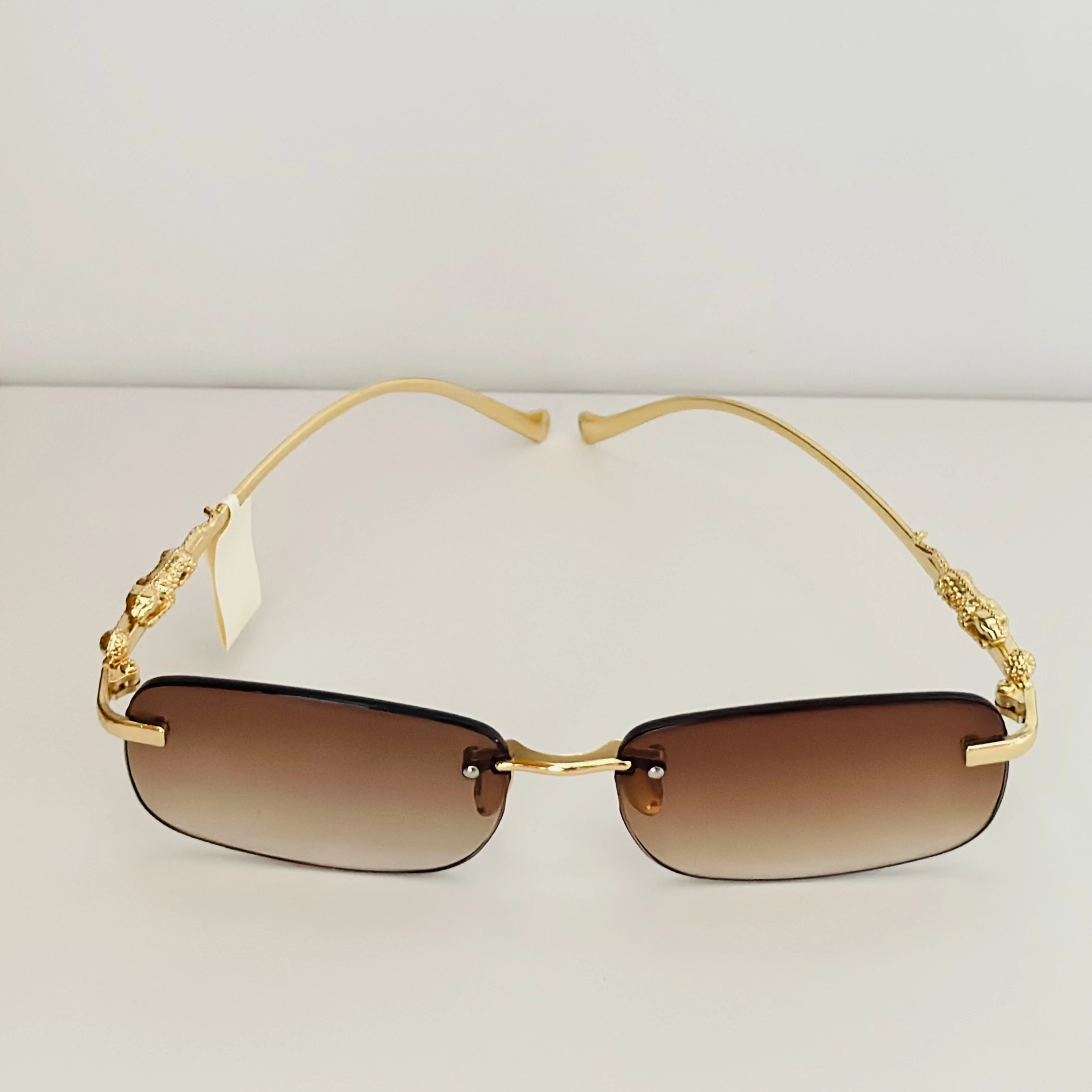 Rimless rectangular sunglasses