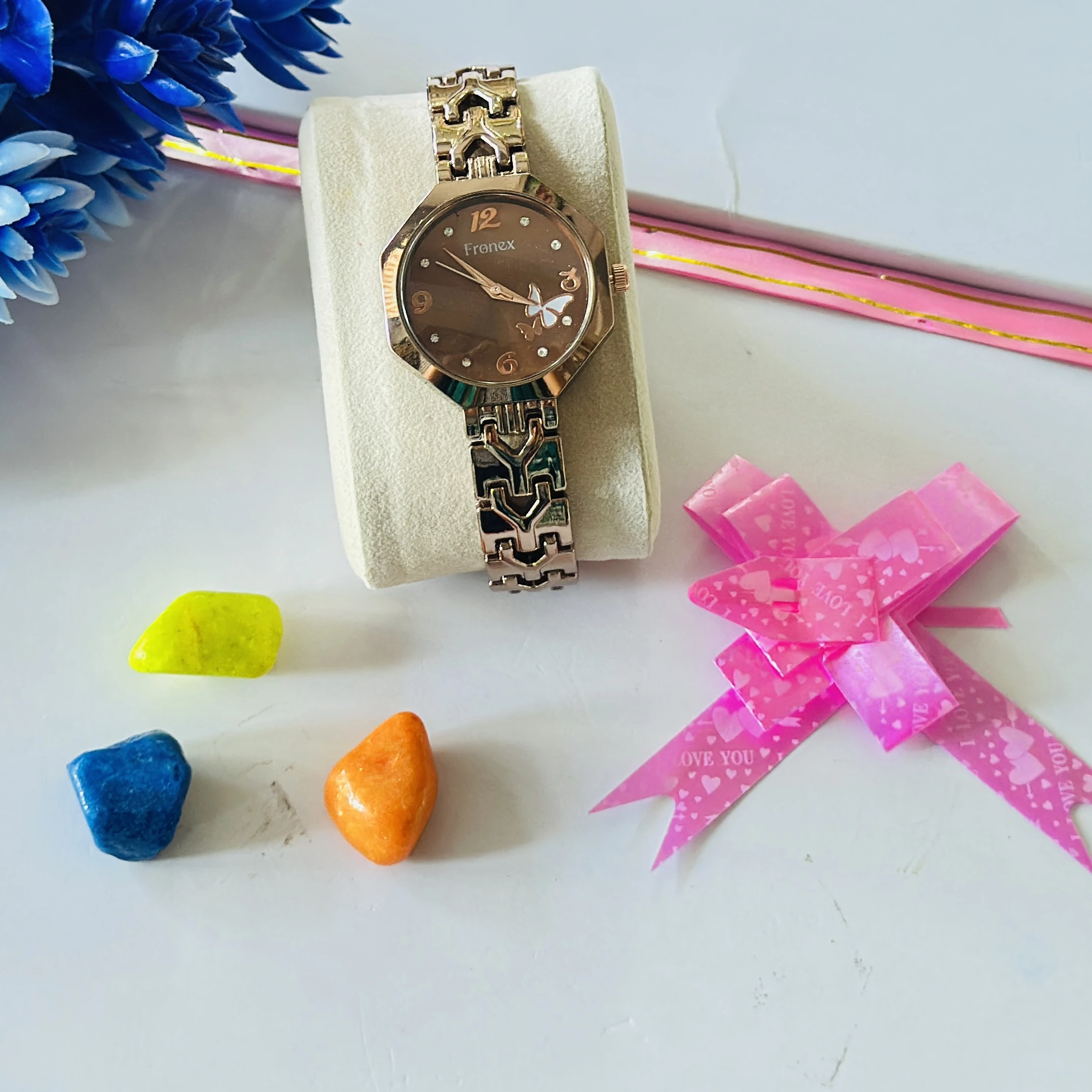 women's rose gold toned analog wrist watch