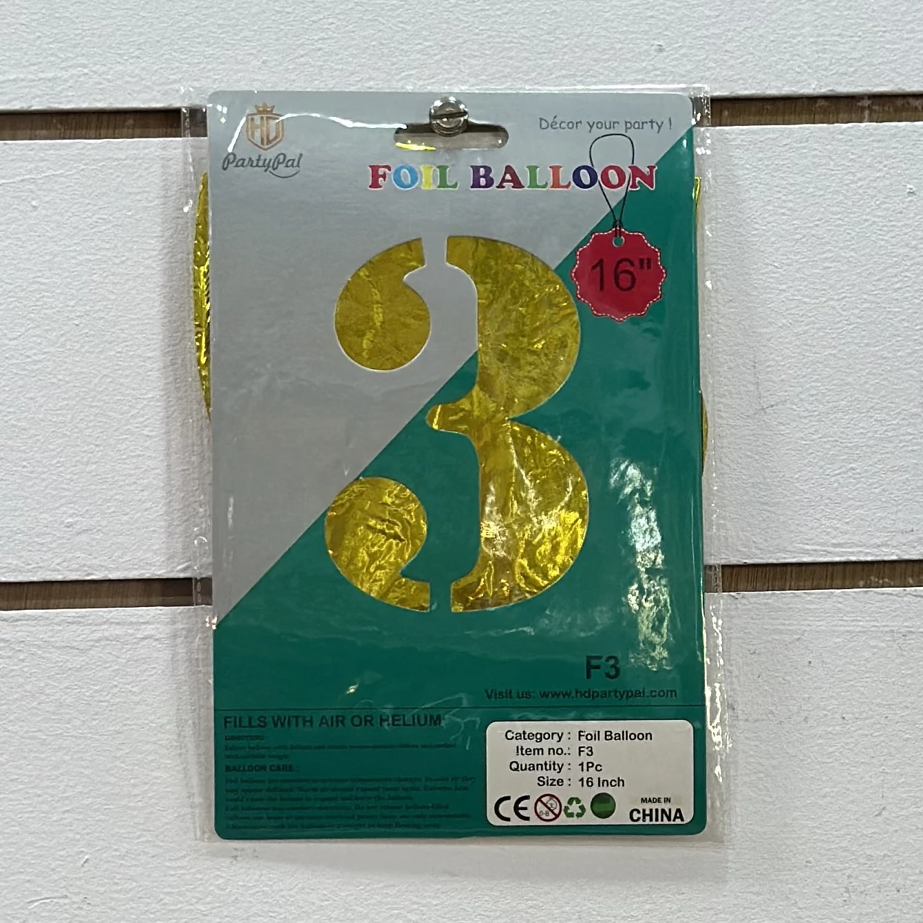 HD PartyPal Foil Balloon Number