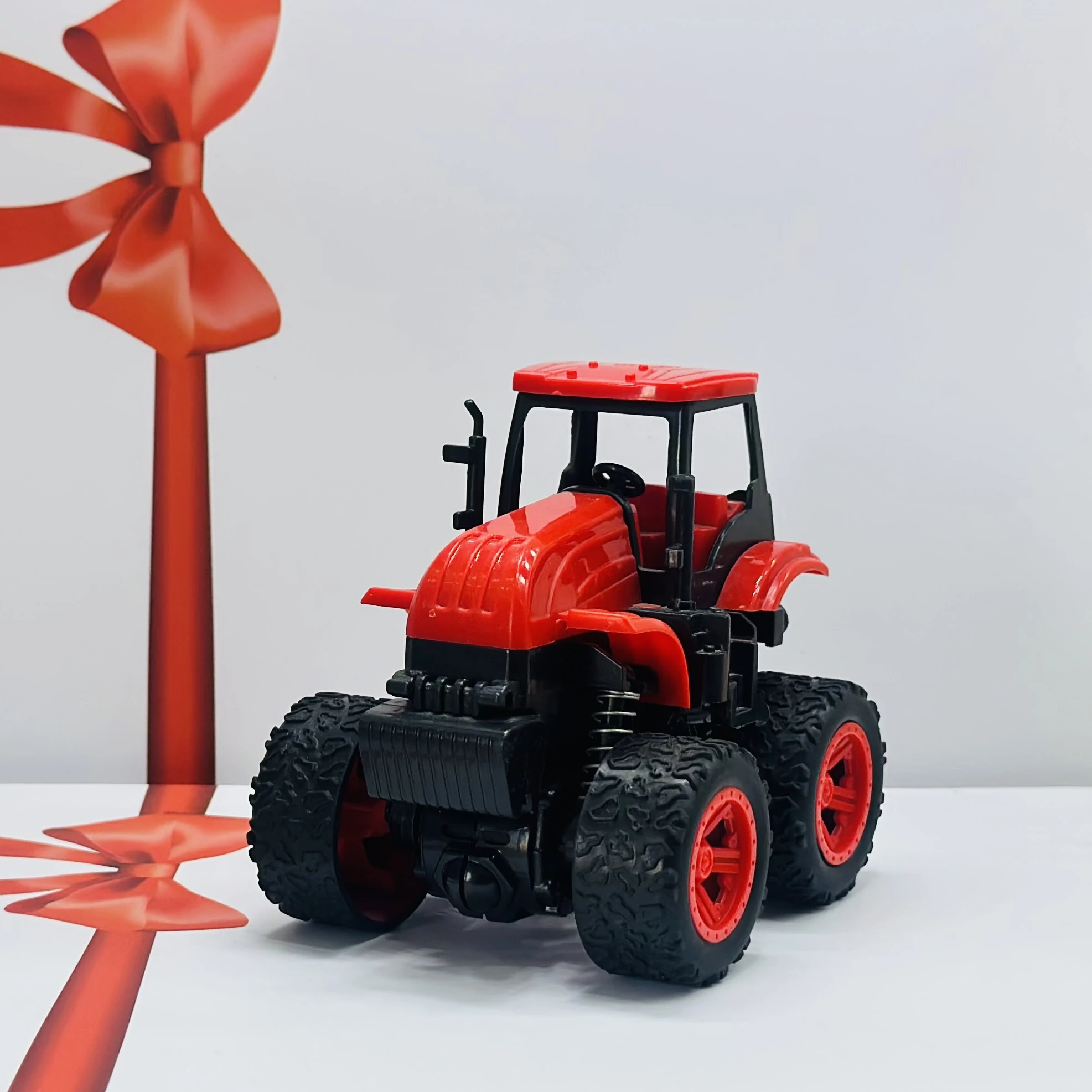 Red toy tractor