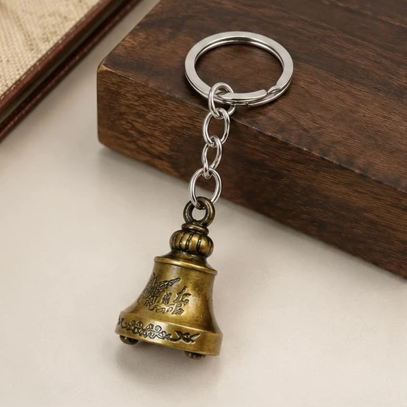 Tibetan-style "guardian bell" keychain