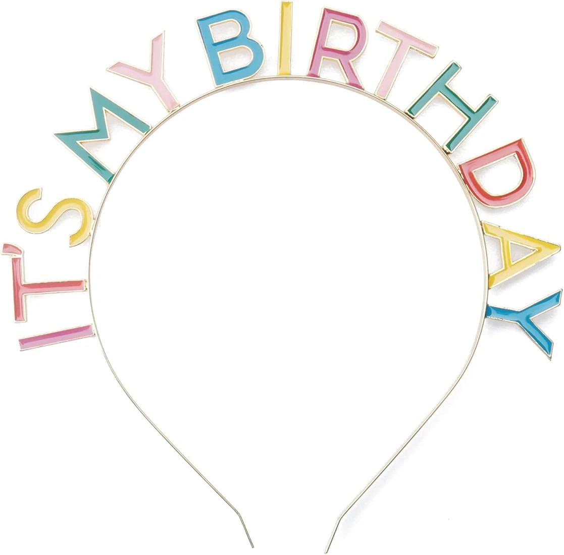 PartyPal branded "It's My Birthday" colorful enamel party headband.