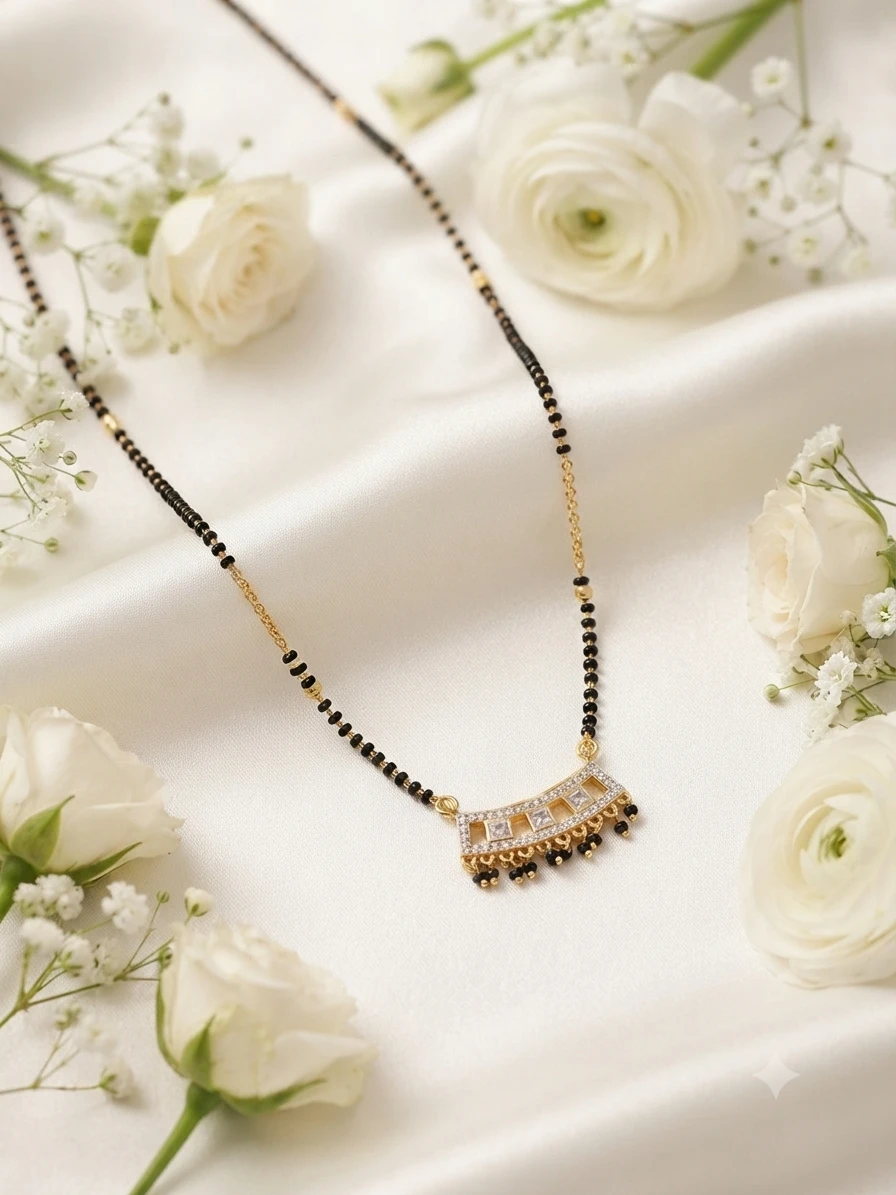 Meenaz gold-plated brass mangalsutra