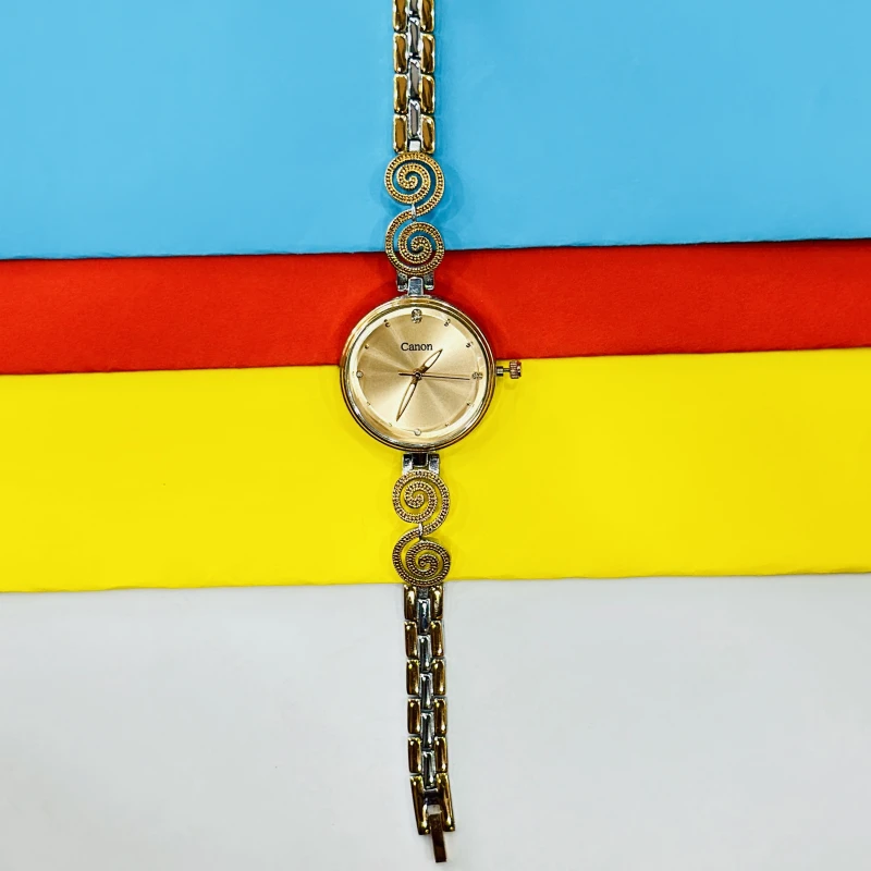 women's gold-tone analog wristwatch