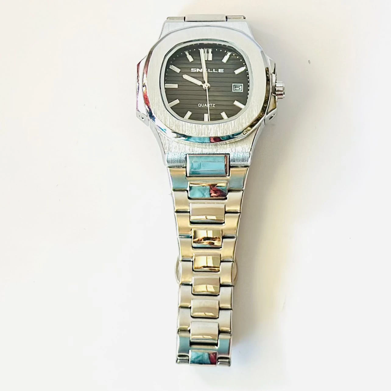 Snilles stylish mens metal chain watch