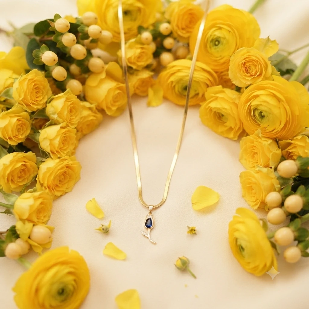 Gold -toned snake chain necklace