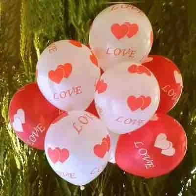 package of red "LOVE" balloons.
