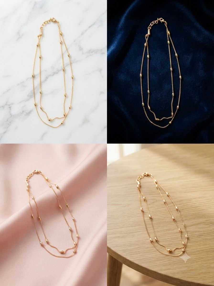 Gold plated layered necklace