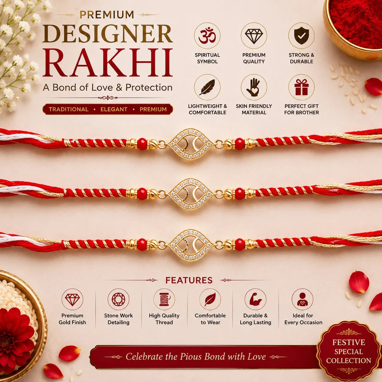 premium designer rakhi bracelets