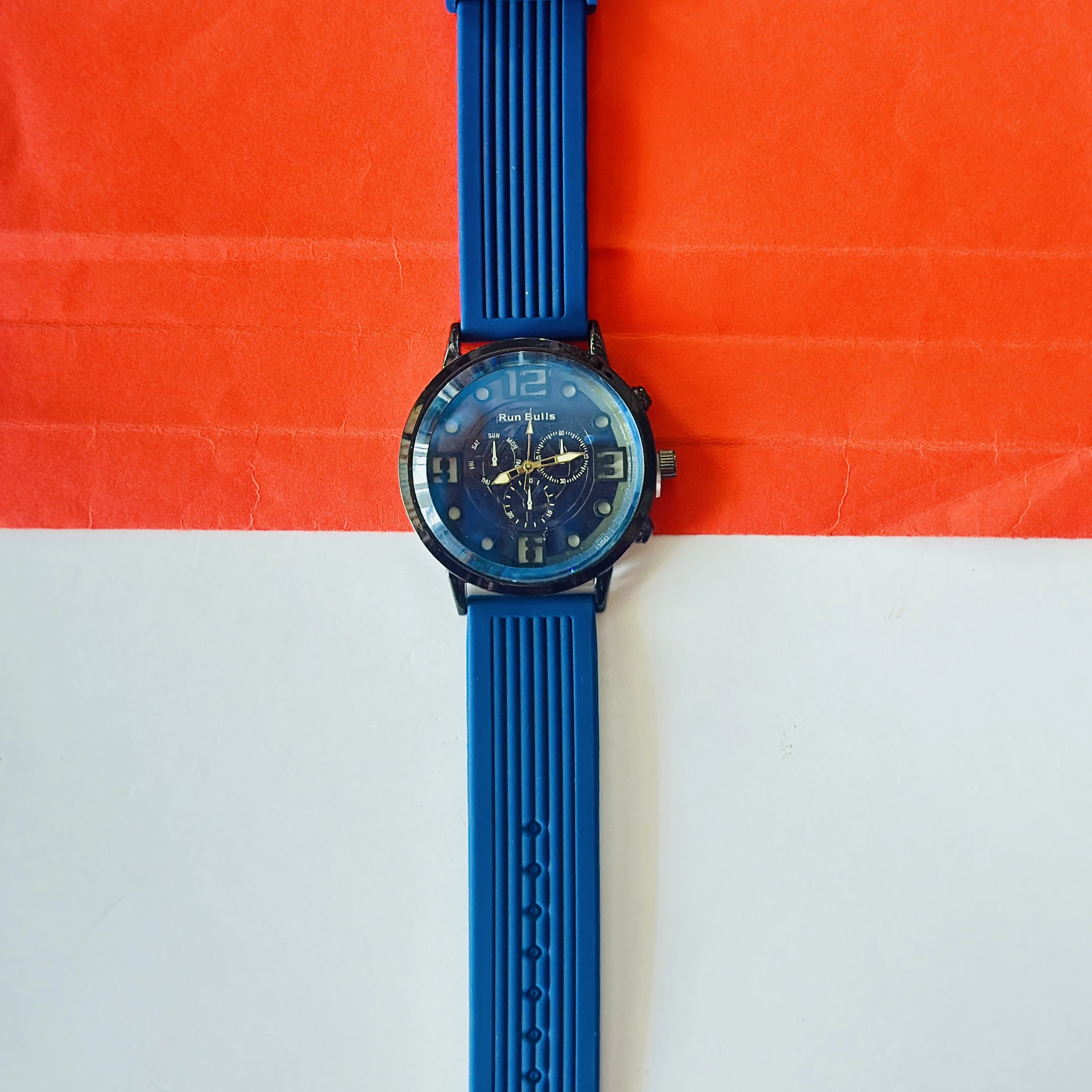 watch appears to be a Run Bulls branded analog