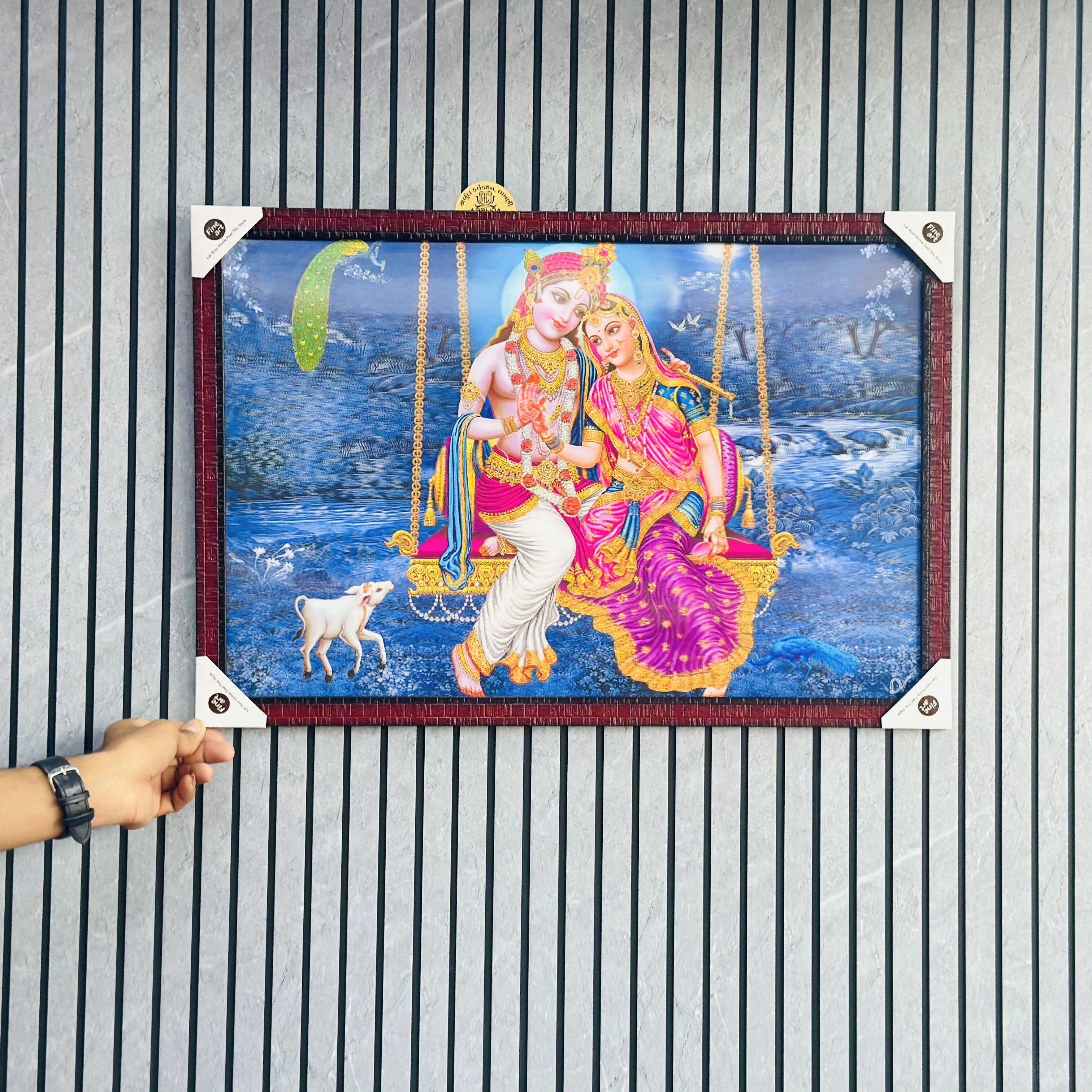 Beautiful Radha Krishna Canvas Wall Painting(SKU-T15VWZ)
