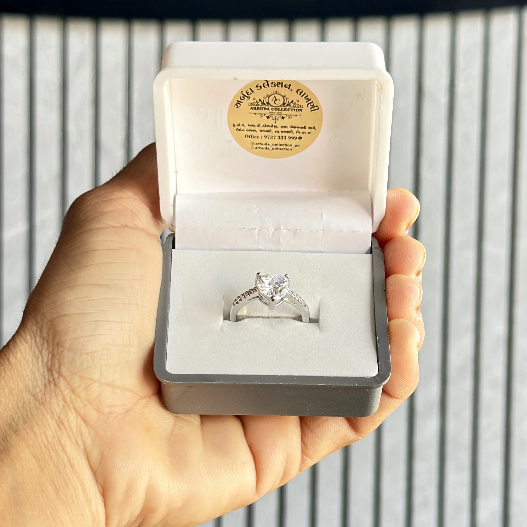 Sterling Silver ring with a heart-shaped