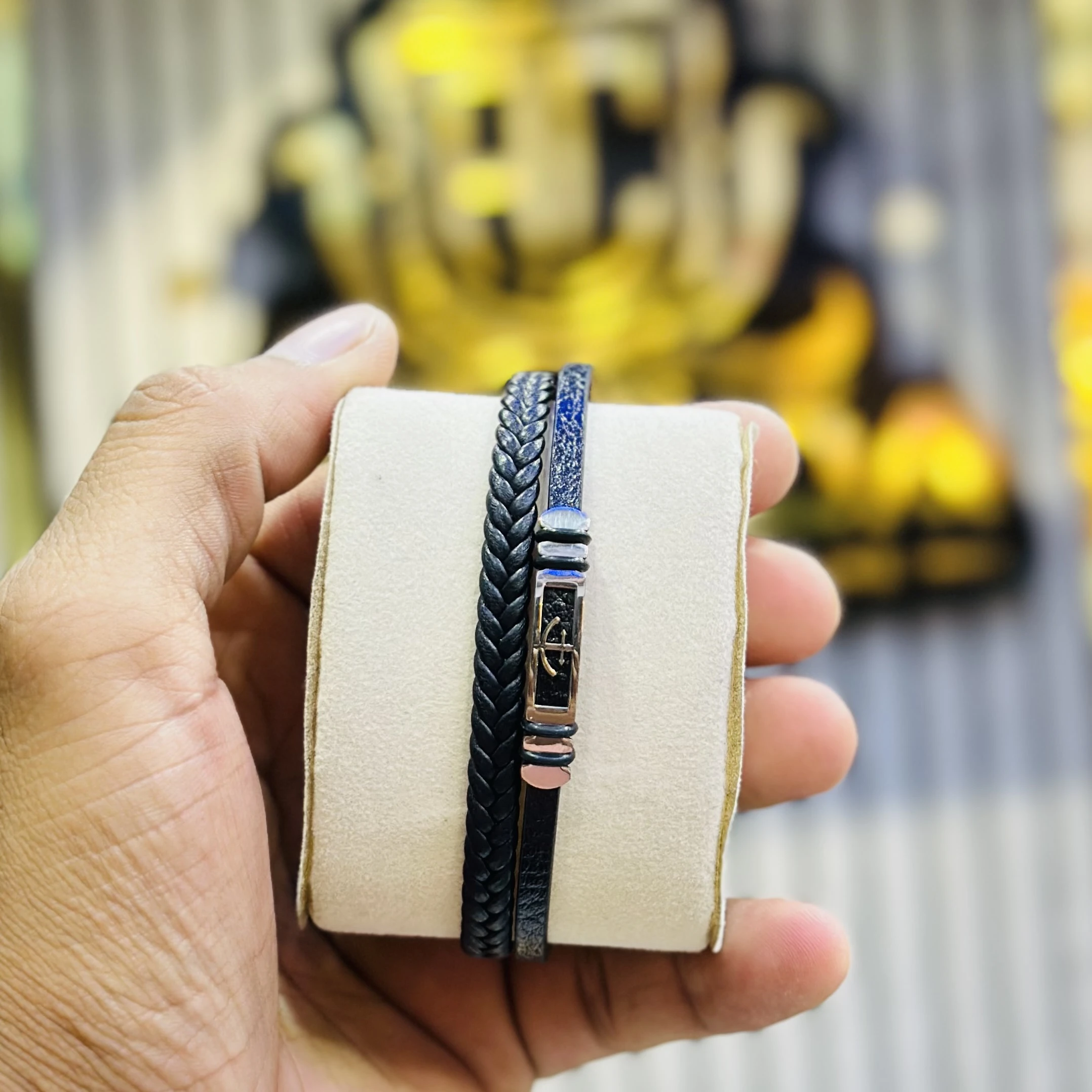 Men’s Classic Leather Beaded Bracelet