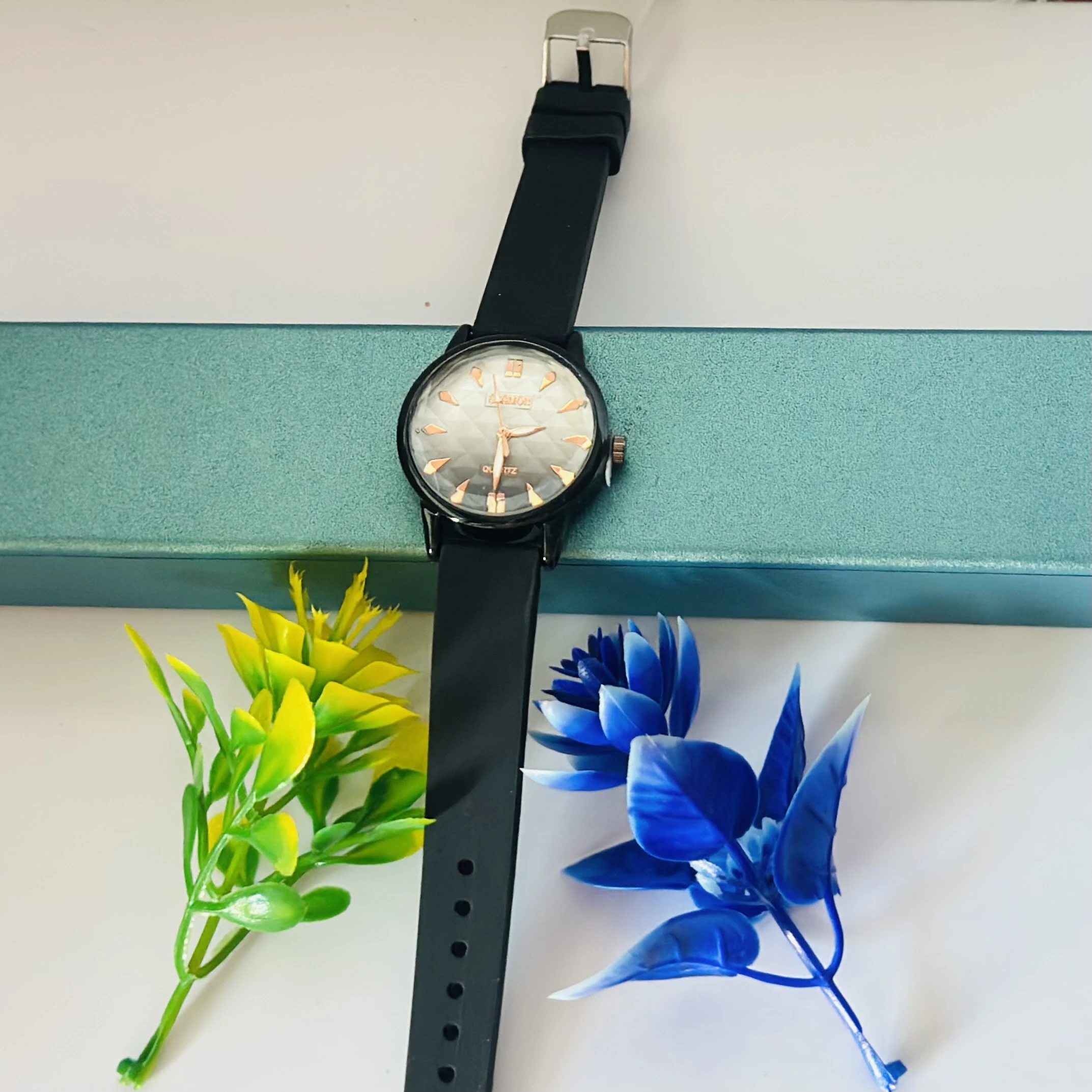 Black analog women's watch