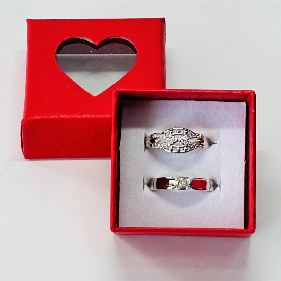 Silver -plated, adjustable couple rings