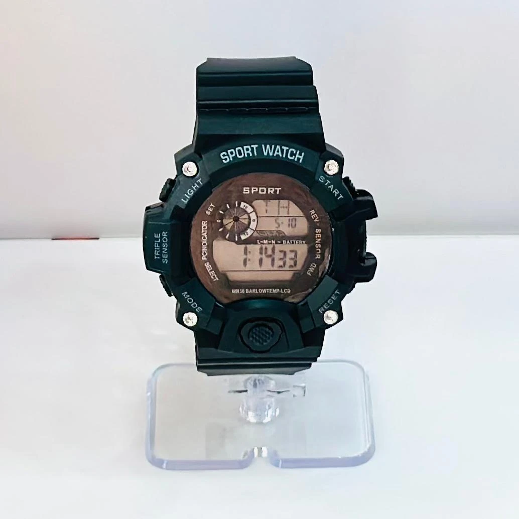 Black digital sports watch