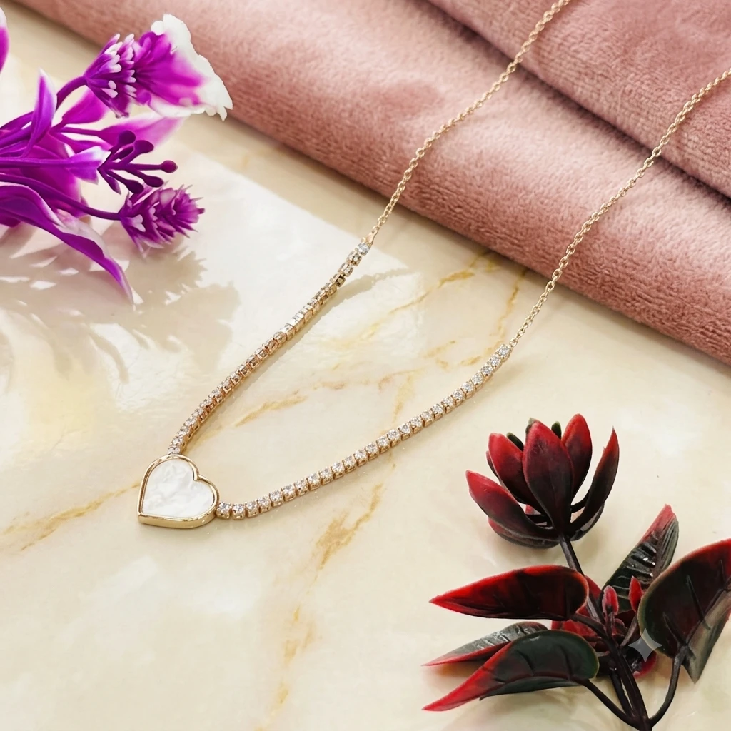 Gold plated tennis necklace