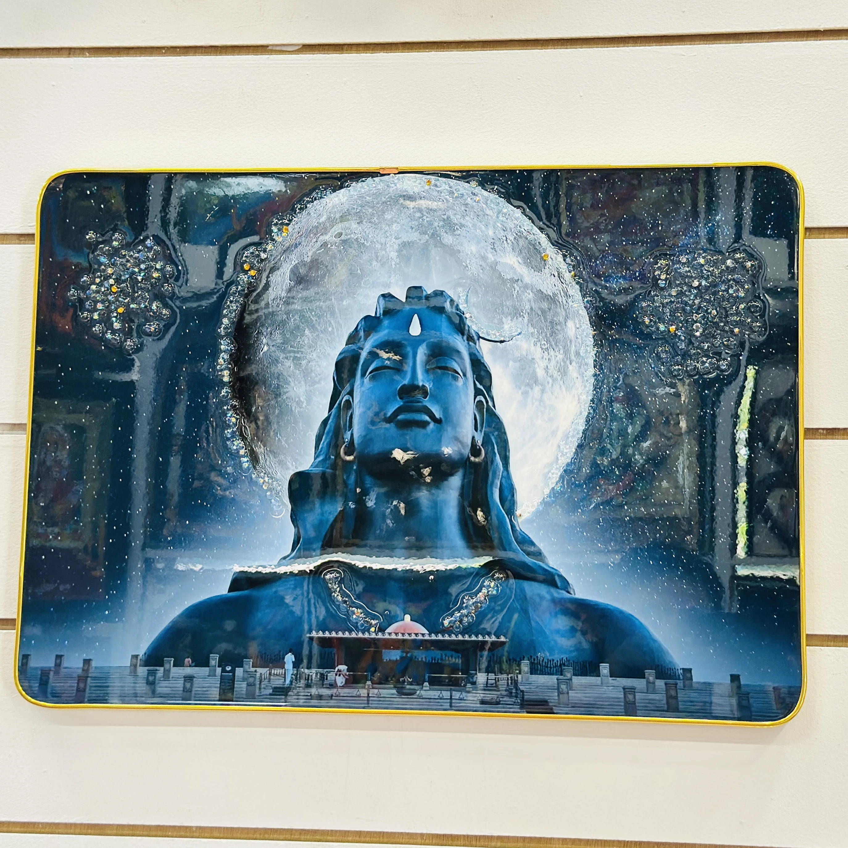 Wall painting of the Adiyogi Shiva statue. (SKU-BUV3CV)