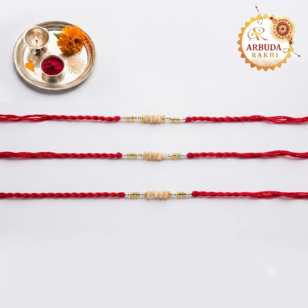 set of three Arbuda Rakhi designer rakhis,