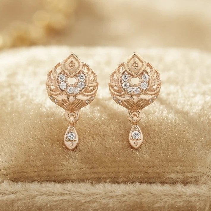 Gold plated brass drop earrings