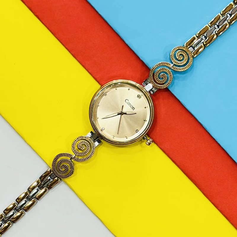 women's gold-tone analog wristwatch