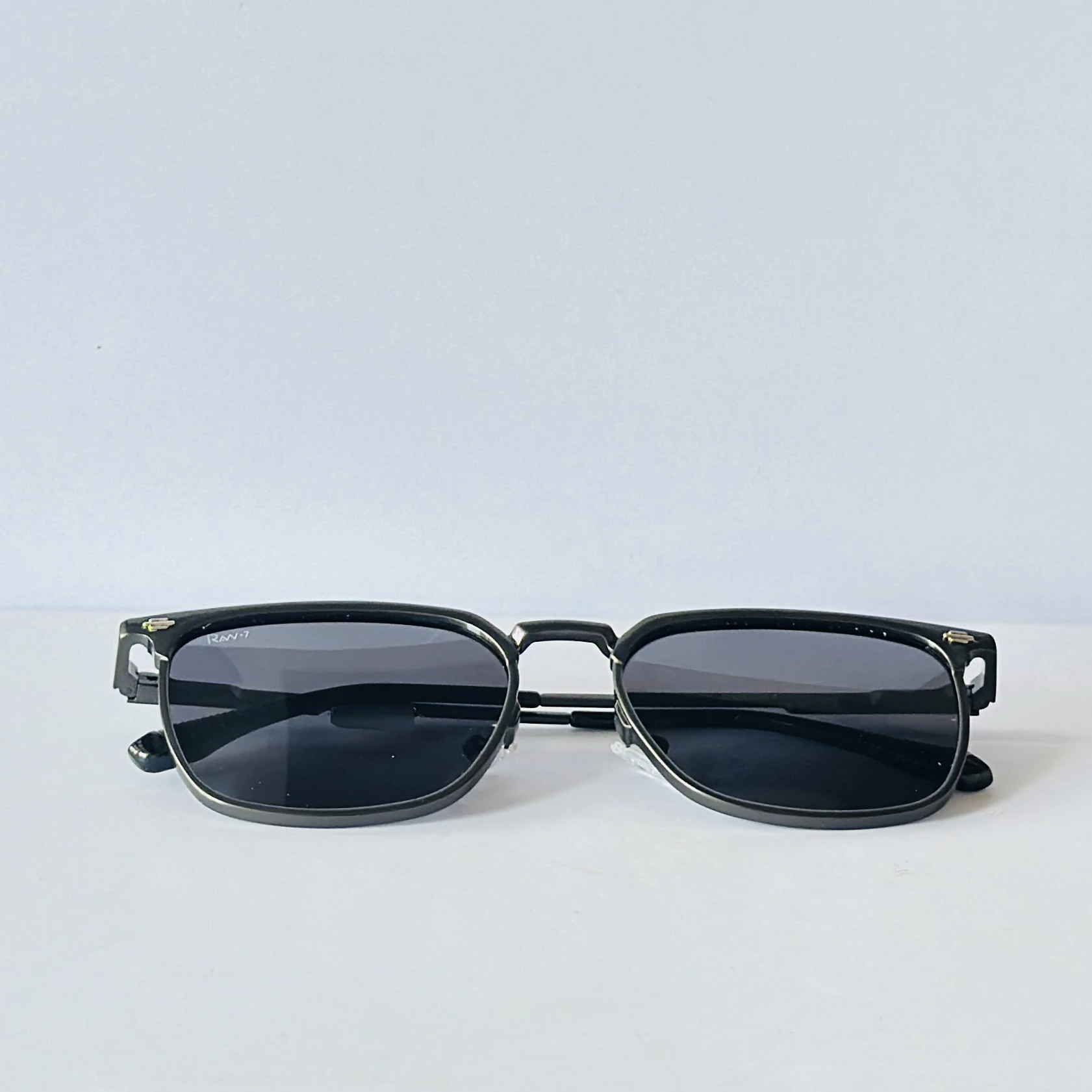 pair of hexagonal metal sunglasses