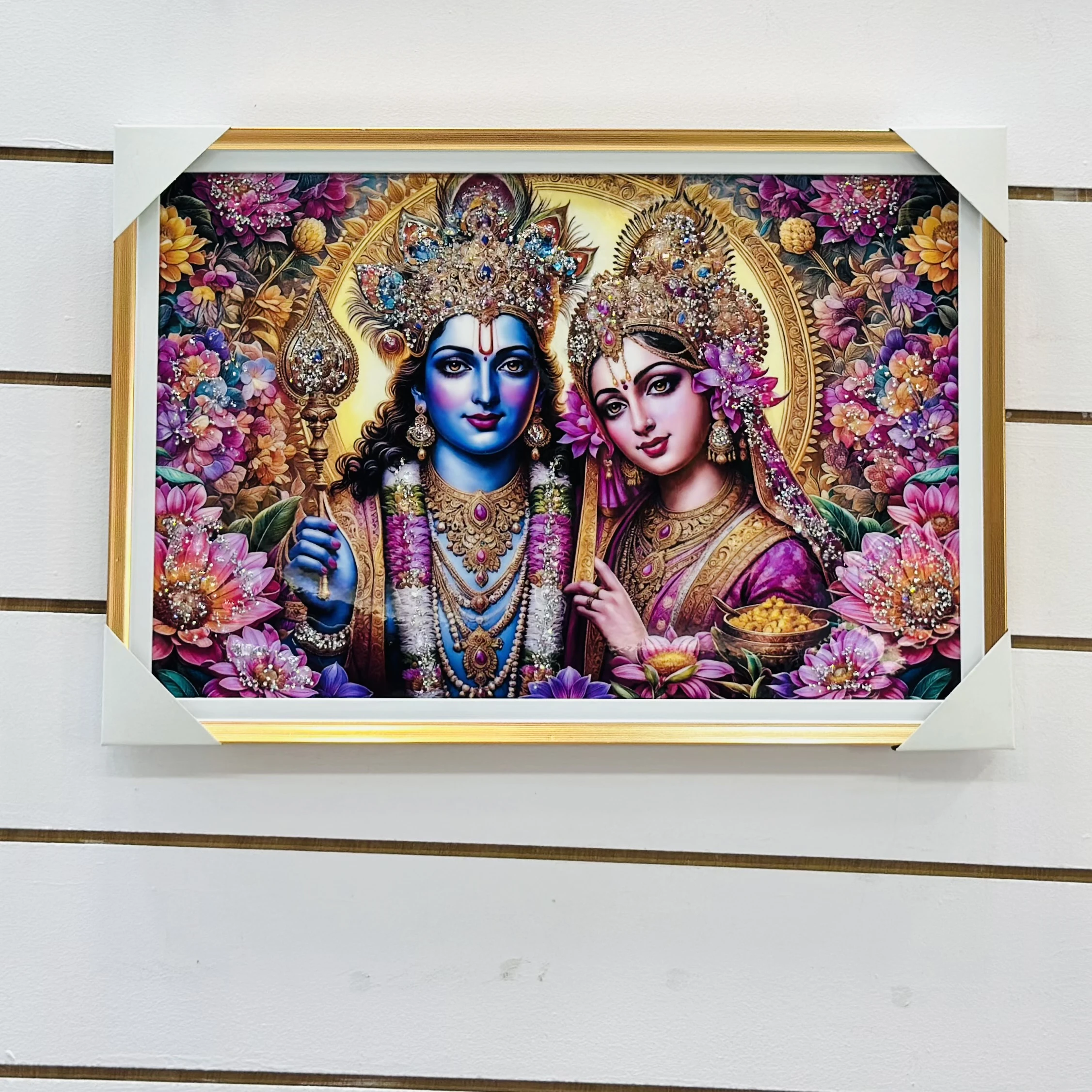 crystal bubble Radha Krishna photo frame.(SKU-MV9KZ6)