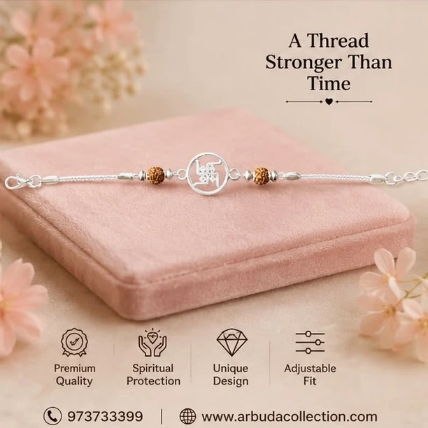 sterling silver and features a swastik symbol charm.