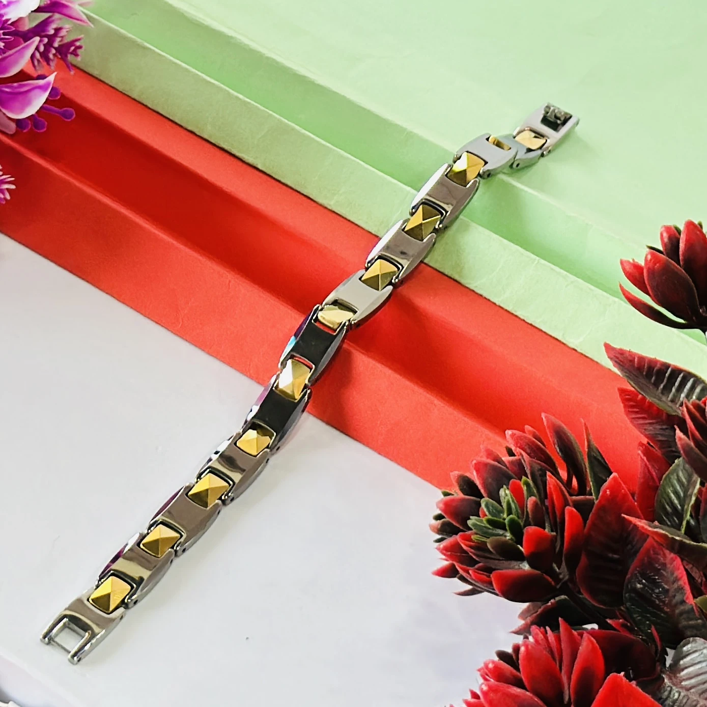 stainless steel Italian charm bracelet