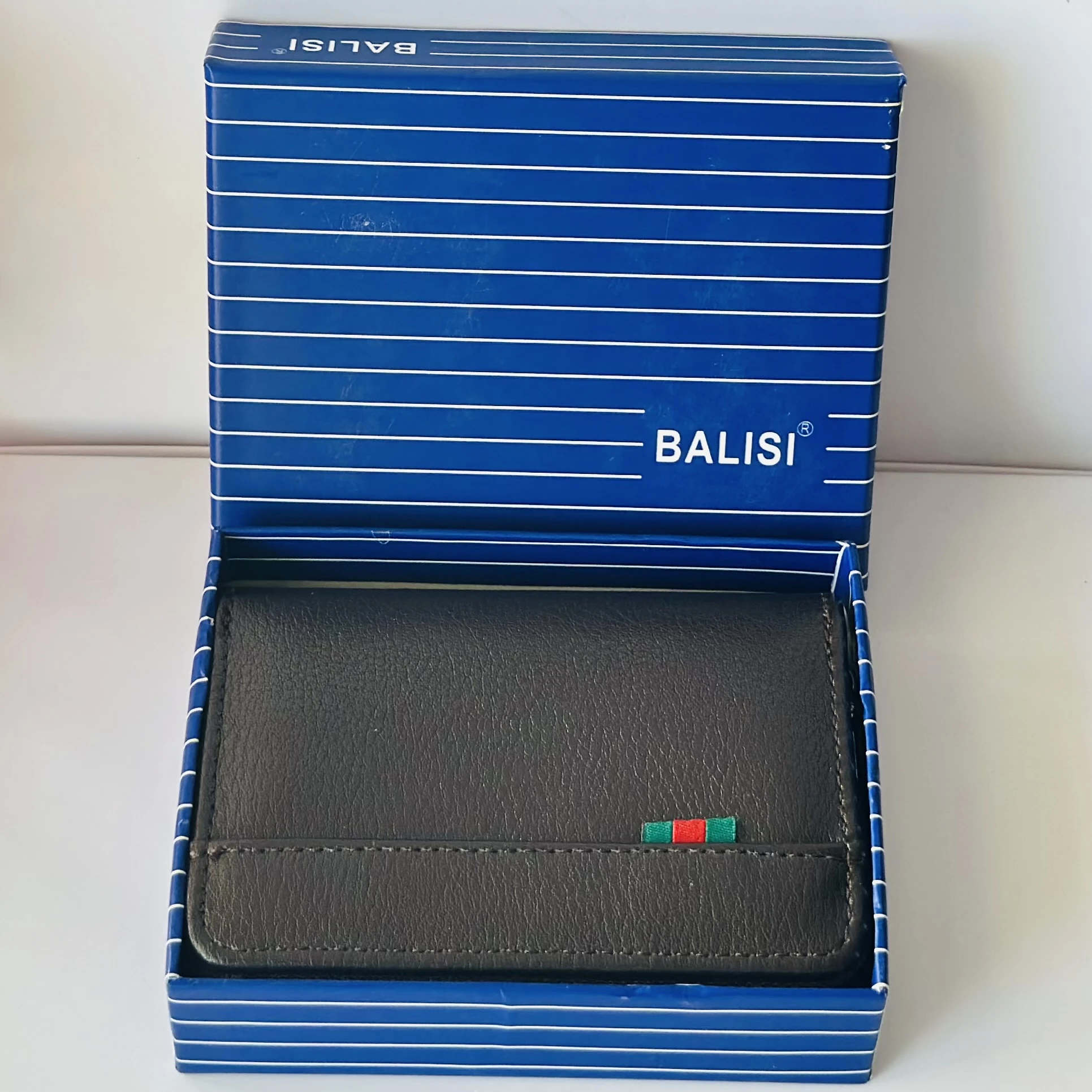 Black bi-fold leather wallet by Balisi