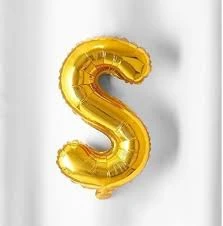 Gold foil letter "S”  balloon