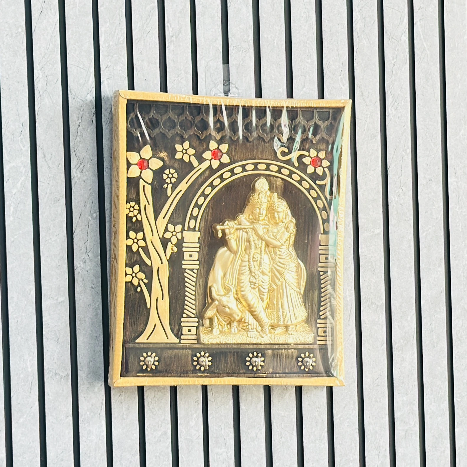 Karigaari India wooden Radha Krishna wall hanging frame ….VMT464