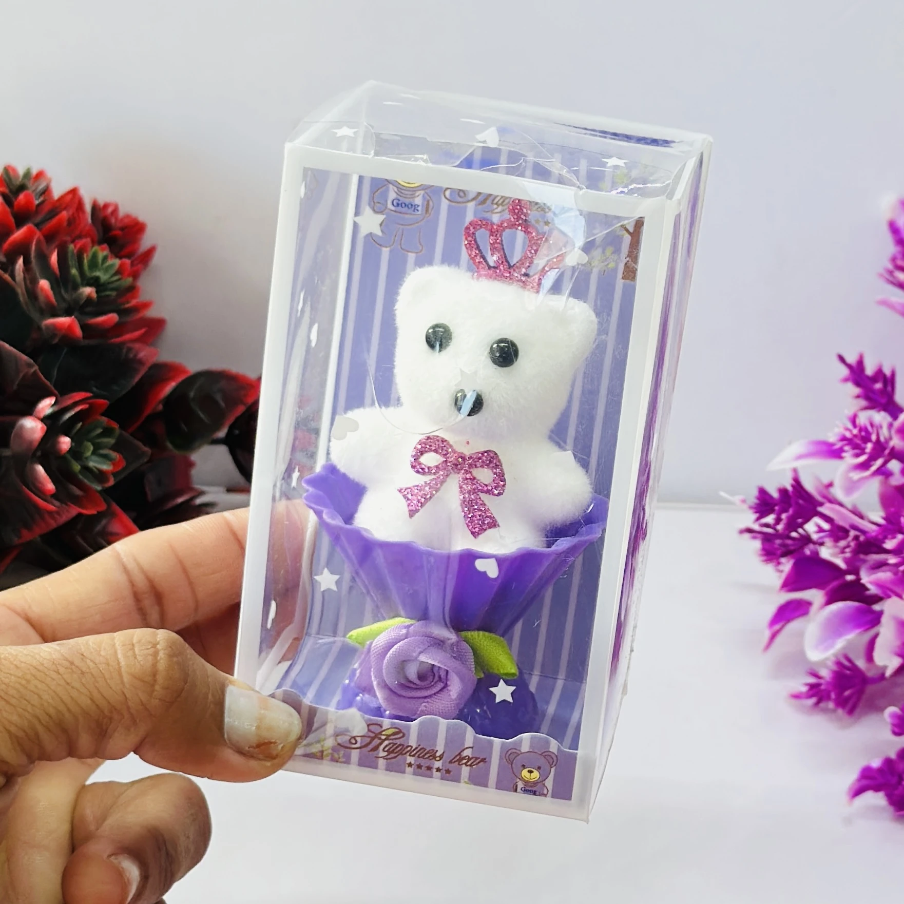 Small decorative teddy bear showpiece gift set.