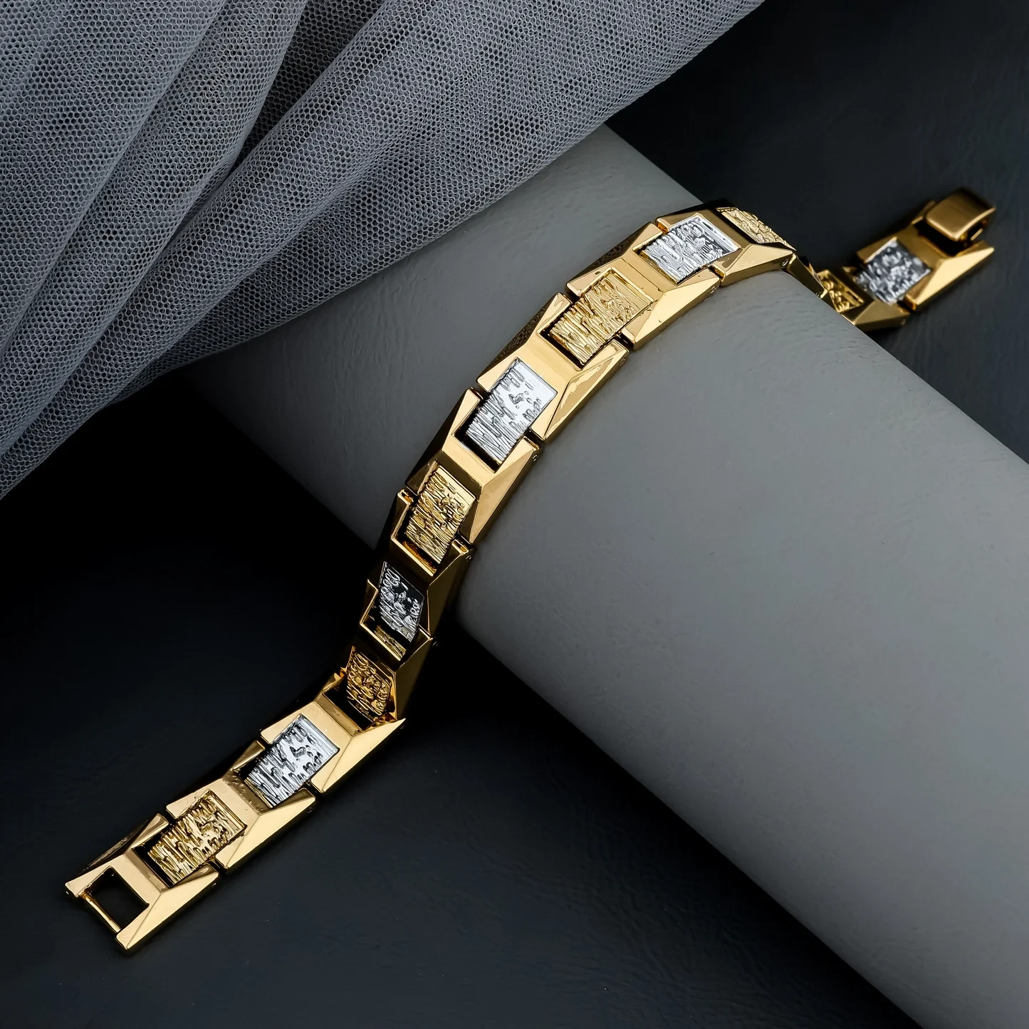 stylish stainless steel men's bracelet