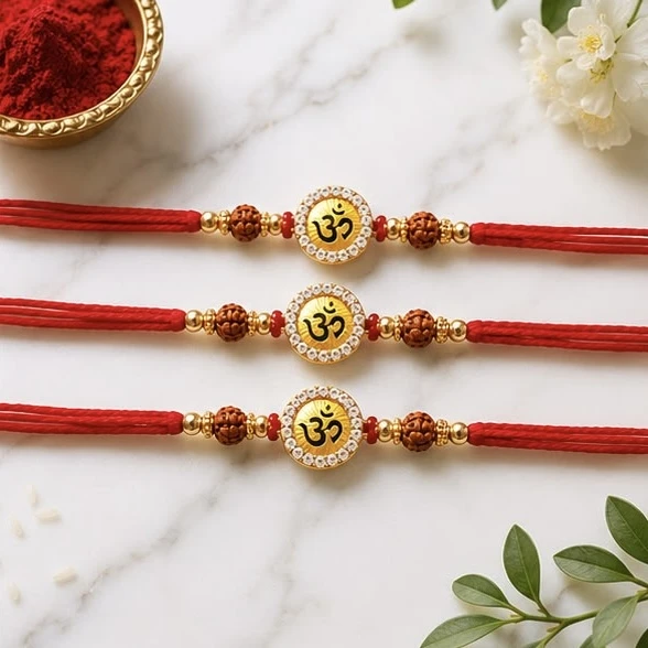Premium Silver Om Rakhi