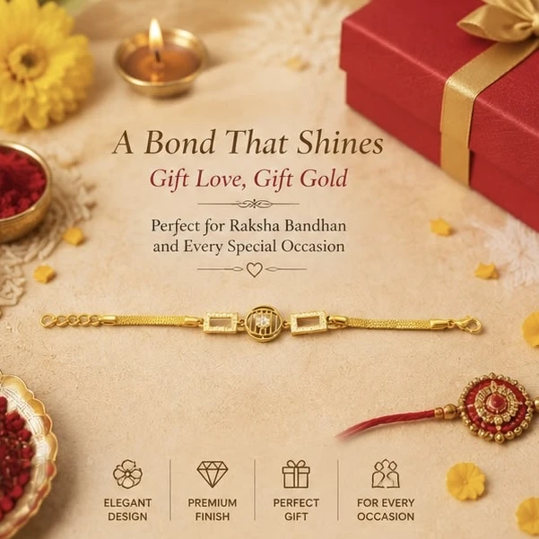 Premium Golden Rakhi