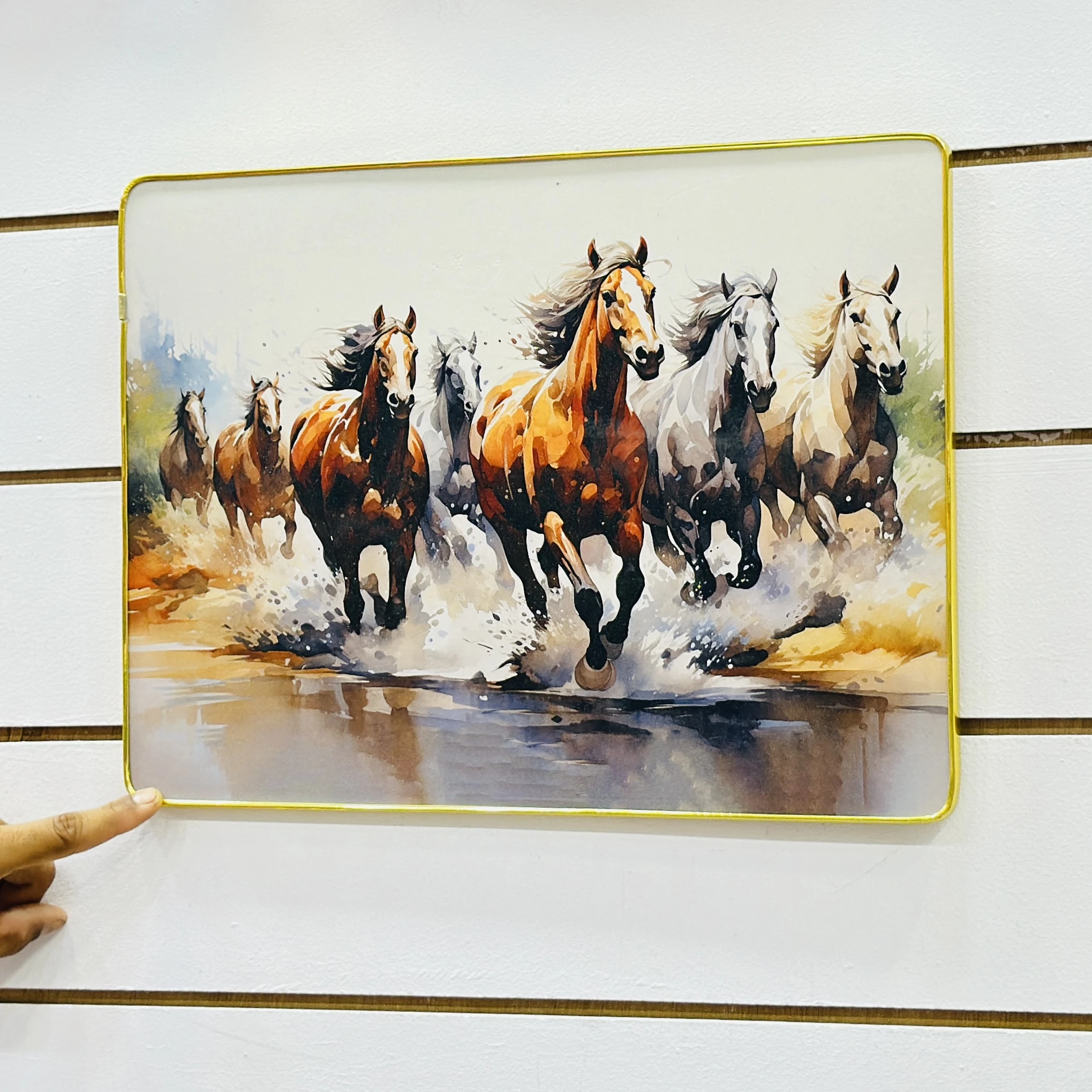 Seven Running Horses Vastu wall painting….. 74H53Y