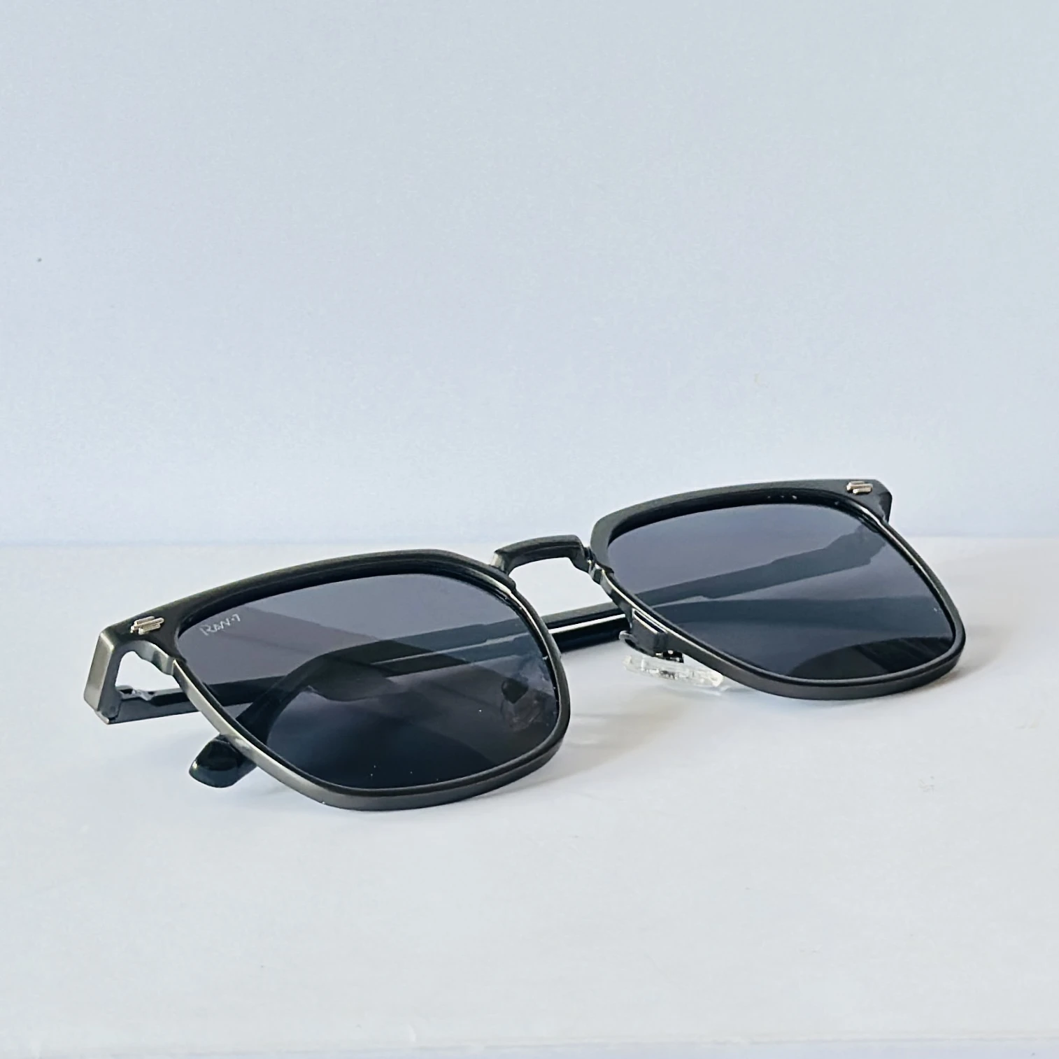 pair of hexagonal metal sunglasses