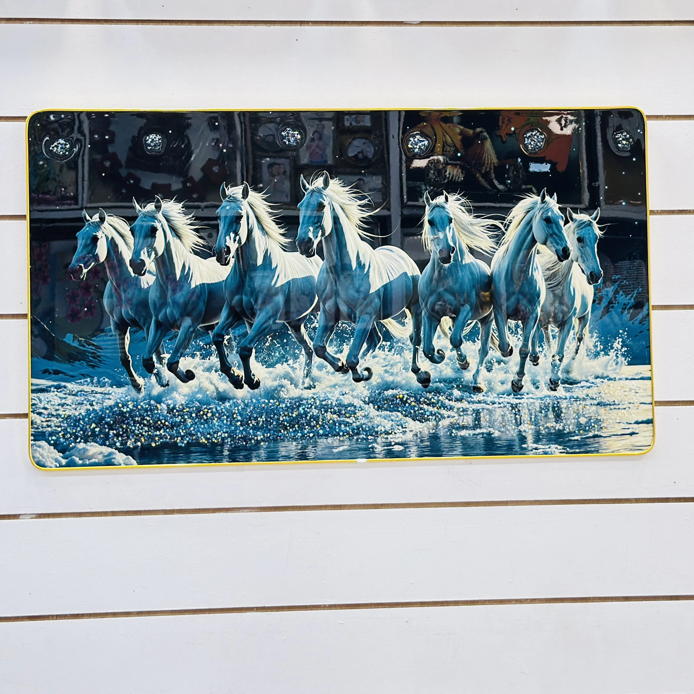 Seven Running White Horses Vastu Frame NWW5N5