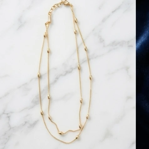 Gold plated layered necklace