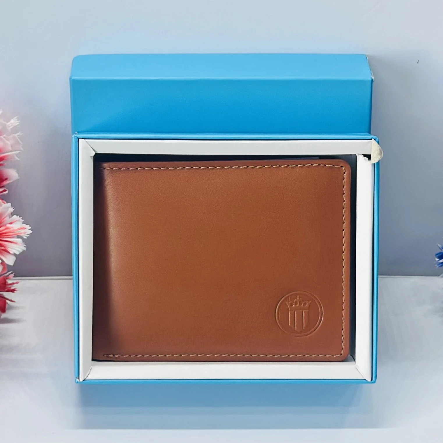 Louis Philippe Men Brown Print Genuine Leather Wallet.