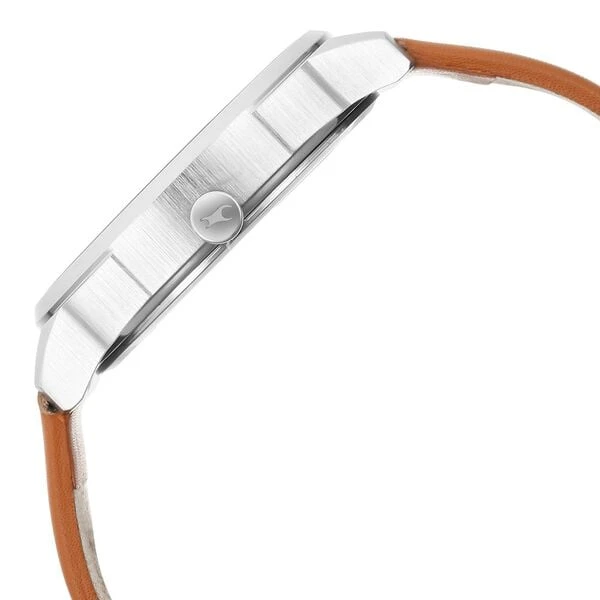Fastrack After Dark Beige Dial Leather Strap Watch