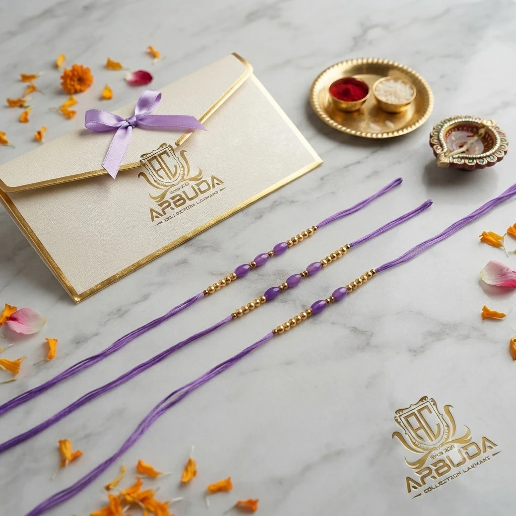 purple amethyst gemstone beads interspersed with small gold-colored beads on a purple thread.