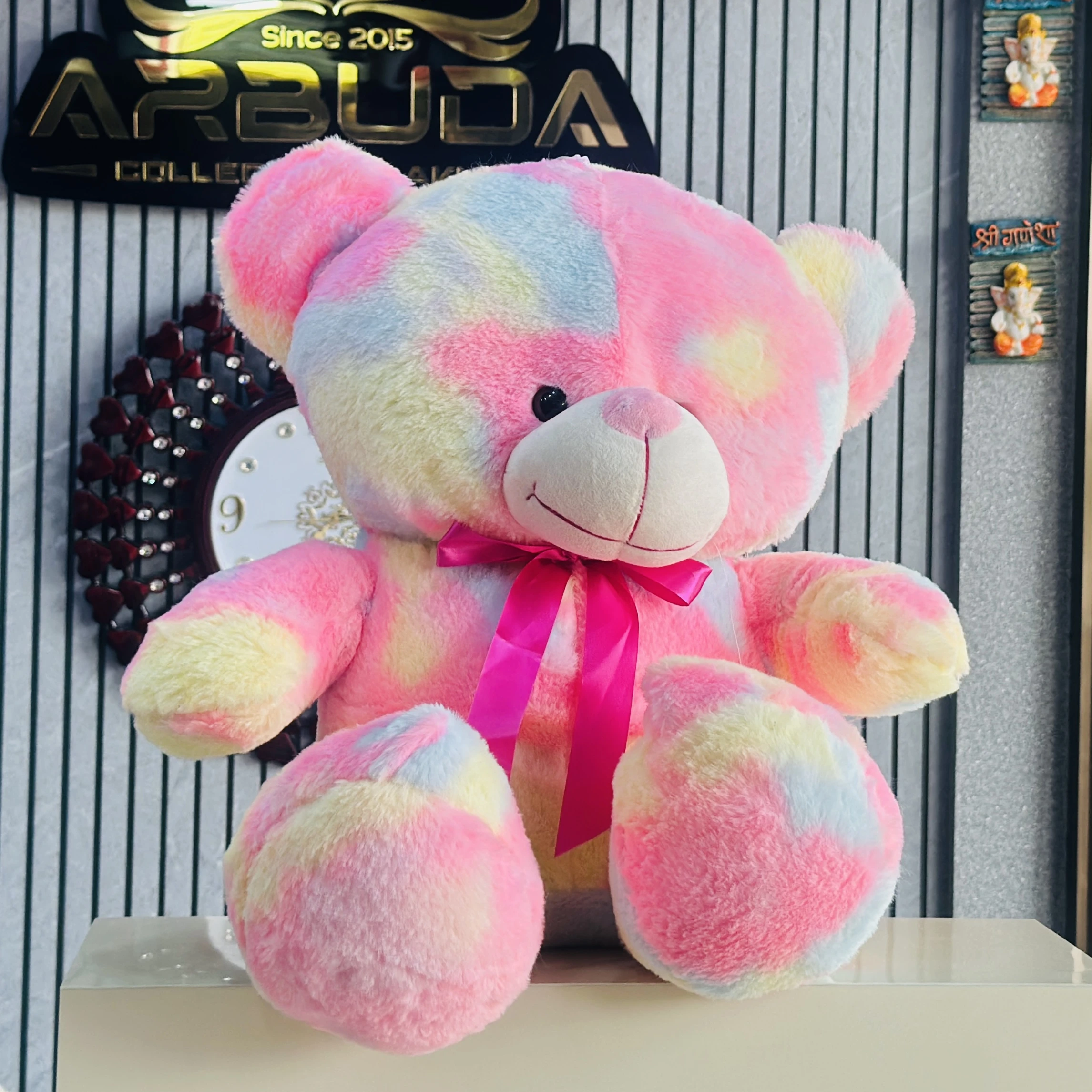 plush rainbow teddy bear soft toy
